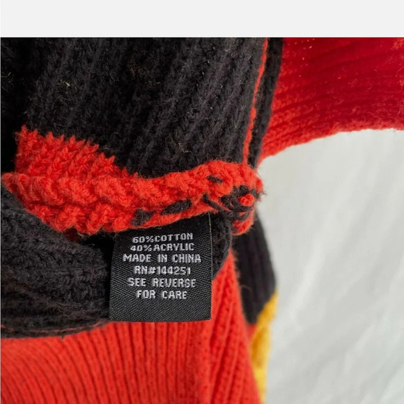 Moon Madison Sweater Colorblock Mixed Media Cable Knit Long Sleeve Cropped M - Picture 8 of 8